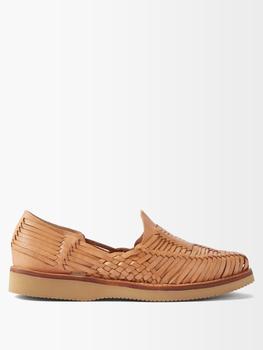 Yuketen | Alejandro woven-leather loafer sandals商品图片,6折, 满$255享8.5折, 满折