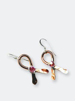 商品Copper Breast Cancer Awareness Ribbon Earrings图片