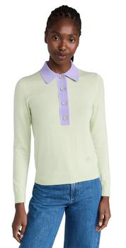 惠美寿是什么牌子, Tory Sport | Tory Sport 美利奴撞色衣襟 Polo 毛衣商品图片 