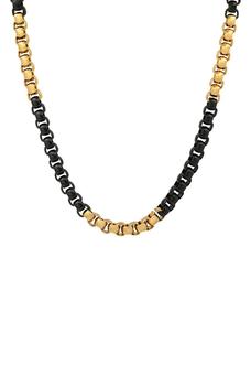 商品HMY JEWELRY | Stainless Steel Two Tone Box Chain Necklace,商家Nordstrom Rack,价格¥265图片