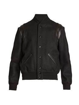 圣罗兰皮衣, Yves Saint Laurent | Teddy 2Bandes Varsity Jacket商品图片 