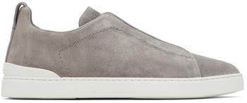 更多zegna鞋, Zegna | Gray Triple Stitch Sneakers商品图片 
