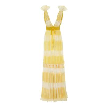 PRABAL GURUNG, PRABAL GURUNG | Yellow Tadia Plissé Dress商品图片 3.9折