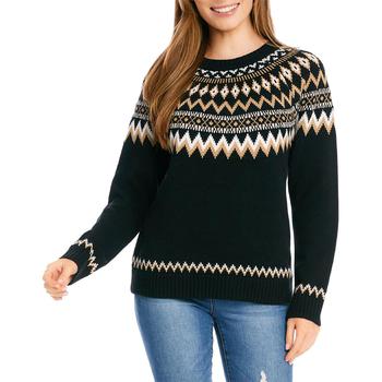 推荐Karen Kane Womens Running Wild Printed Crewneck Pullover Sweater商品