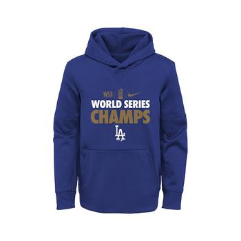 推荐Boys Youth Royal Los Angeles Dodgers 2020 World Series Champions Gold Fleece Pullover Hoodie商品