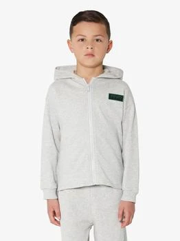 推荐Kids Organic Cotton Flower Zip Up Hoodie in Grey商品