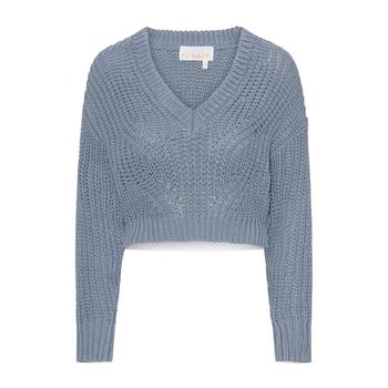 推荐Remain Womens Elise Knit Open Stitch V-Neck Sweater商品
