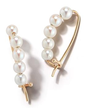 商品14k Gold Small Pearl Pin Earrings图片
