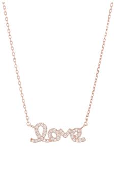 ADORNIA | 14K Rose Gold Plated Cursive Love Pendant Necklace商品图片,1.6折