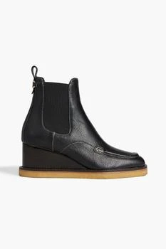 Salvatore Ferragamo | Ciminna textured-leather wedge Chelsea boots 5.5折