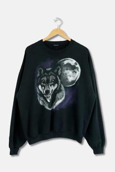 推荐Vintage Wolf Galaxy Crewneck Sweatshirt商品