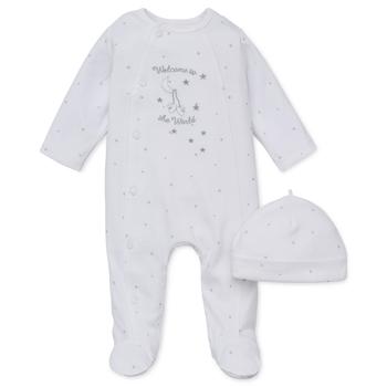 Little Me | Baby Boys or Baby Girls Welcome To The World Footed Coverall and Hat, 2-Piece Set商品图片,