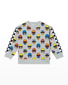 推荐Boy's Helmet-Print Sweatshirt, Size 4-10商品