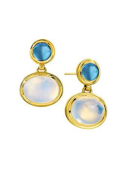商品Mogul 18K Gold, Blue Topaz & Moon Quartz Earrings图片