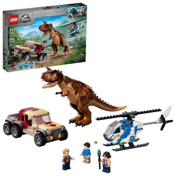 商品LEGO Jurassic World Carnotaurus Dinosaur Chase 76941 Building Kit; Fun Toy Playset for Creative Kids; New 2021 (240 Pieces)图片
