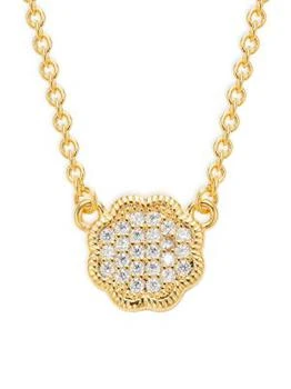 Sterling Forever | 14K Goldplated & Cubic Zirconia Rose Petal Pendant Necklace/18" 4.9折×额外9折, 独家减免邮费, 额外九折
