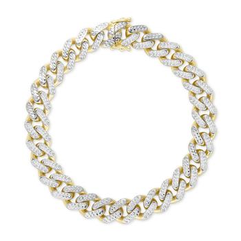 商品Macy's | Two-Tone Wide Curb Link Hollow Bracelet in 10k Gold & 10k White Gold,商家Macy's,价格¥9552图片