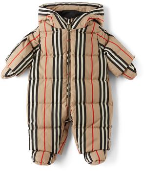 burberry羽绒服, Burberry | Baby Down Icon Stripe N6-River Puffer Snowsuit商品图片 