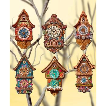 商品Designocracy | Miniature Clock Christmas Wooden Clip-On Ornaments Set of 6 G. DeBrekht,商家Macy's,价格¥423图片