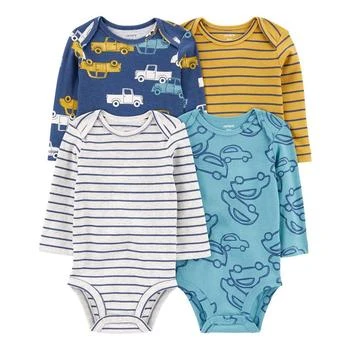 Carter's | Baby Boys Long Sleeve Bodysuits, Pack of 4,商家Macy's,价格¥113