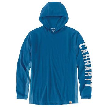推荐Carhartt Men's Force Relaxed Fit Midweight LS Logo Graphic Hooded T-Shirt商品