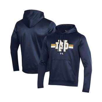 Under Armour | Men's Navy Notre Dame Fighting Irish Team Stripe Fleece Pullover Hoodie商品图片,