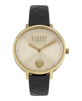 Versus Versace | La Villette Crystal Leather Watch商品图片,额外9折, 额外九折