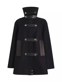 Khaite | Melbo Wool & Leather Coat,商家Saks Fifth Avenue,价格¥34506