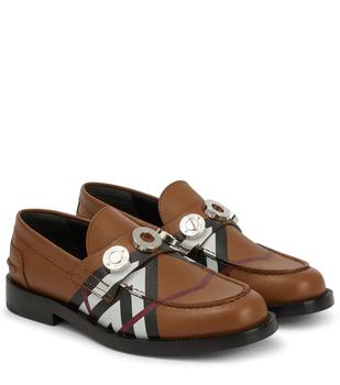burberry鞋帆布鞋, Burberry | 缀饰皮革乐福鞋商品图片 