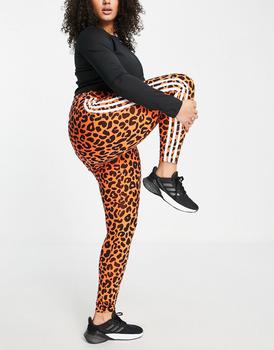 adidas plus, Adidas | adidas Originals x Rich Mnisi Plus all over leopard print legging in orange商品图片 