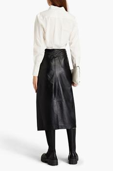 FRAME | Leather midi skirt商品图片,4.4折