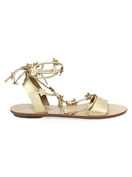 Loeffler Randall, Loeffler Randall | Starla Ankle-Wrap Metallic Leather Sandals商品图片 