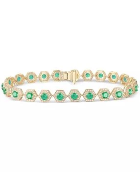 Macy's | Gemstone & Diamond Halo Hexagon Flex Bracelet,商家Macy's,价格¥18506