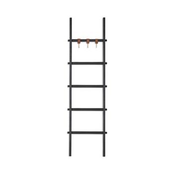 商品Mareva Decorative Ladder for Throws with Faux Leather Accent Hooks图片