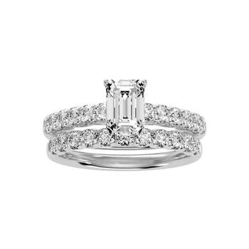 SSELECTS | 2 Carat Emerald Cut Lab Grown Diamond Bridal Set In 14 Karat White Gold,商家Premium Outlets,价格¥8104
