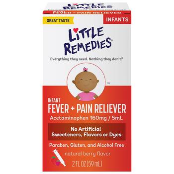 商品Little Remedies | Infant Fever/Pain Reliever Acetaminophen, Dye-Free Berry,商家Walgreens,价格¥60图片