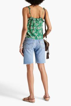 Ruffle-trimmed floral-print crepe de chine top product img