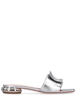 Roger Vivier | 25mm Laminated Leather Flat Sandals商品图片,