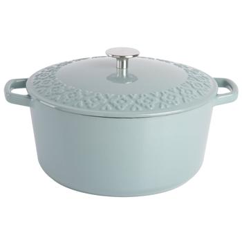 商品Spice by Tia Mowry | Savory Saffron 6 Quart Enameled Cast Iron Dutch Oven with Lid,商家Lord & Taylor,价格¥573图片