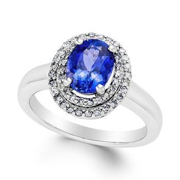 商品Macy's | Tanzanite (1-1/2 ct. t.w.) and Diamond (1/3 ct. t.w.) Ring in 14k White Gold,商家Macy's,价格¥23040图片
