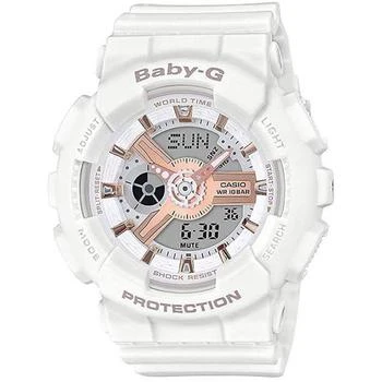 Casio | Casio Women's Analog-Digital Watch - Baby-G White Resin Strap | BA110RG-7A,商家My Gift Stop,价格¥585