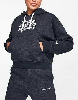 Under Armour | Under Armour Essential Script hoodie in black商品图片,