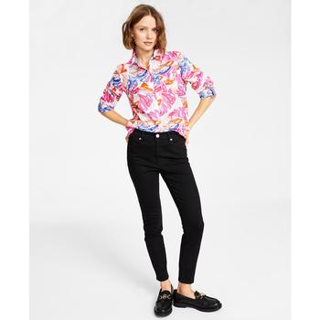 Tommy Hilfiger | Women's Cotton Leaf-Print Roll-Tab Shirt商品图片,