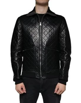 Dolce & Gabbana | Calf Leather Quilted Full Zip Men's Jacket (Pre-Owned),商家Premium Outlets,价格¥10201