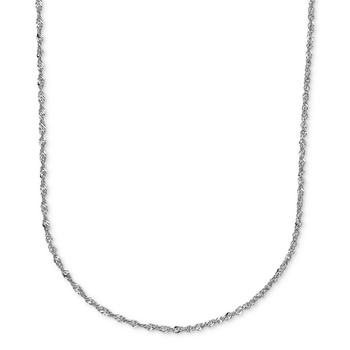 Italian Gold | 18" Perfectina Chain Necklace (1-1/3mm) in 14k White Gold商品图片,