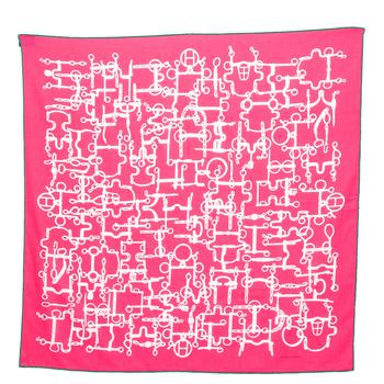 推荐Hermes Pink Stirrup Printed Cotton Square Scarf商品