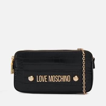 推荐Love Moschino Croc-Effect Faux Leather Clutch Bag商品