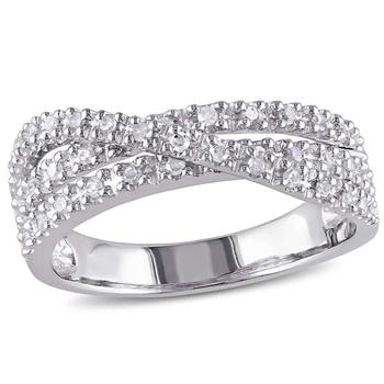 秋装Crossover Culture, Amour | 1/4 CT TW Diamond Crossover Ring in Sterling Silver JMS10481-0600- Size 6商品图片 5.9折