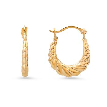 商品Kylie Harper | 10k Yellow Gold Petite 15mm U Shaped Swirl Hoop Earrings,商家Jomashop,价格¥435图片