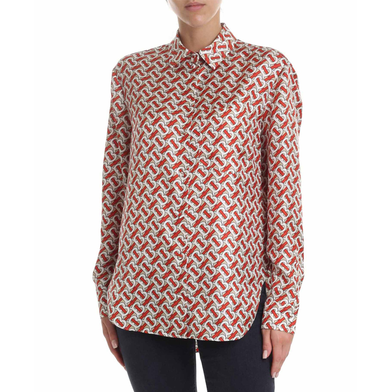 时尚burberry t恤女装, Burberry | Burberry 博柏利 朱红色女士圆领T恤 8016683商品图片 满$100享9.5折, 满折